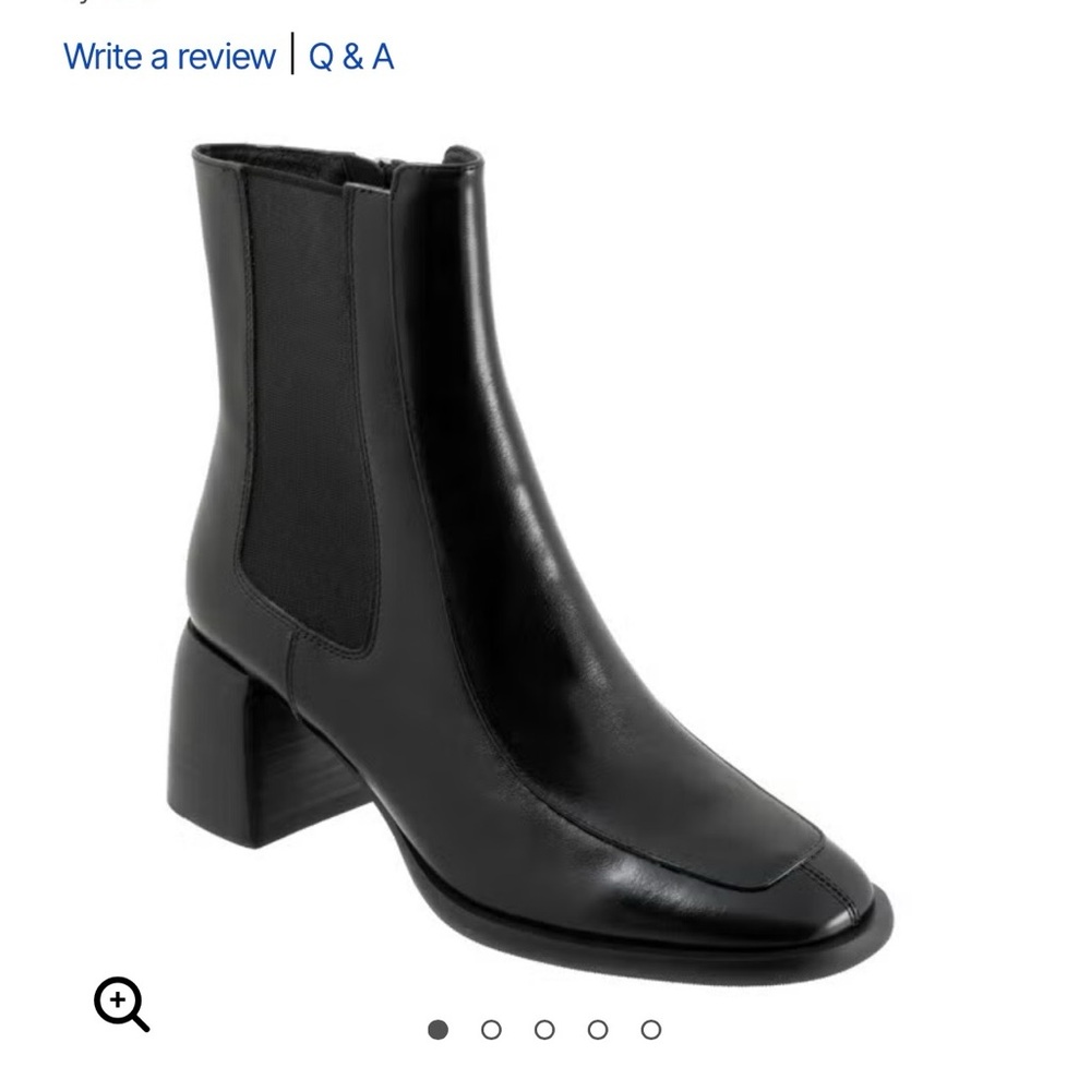 EOS Melbourne Charcoal Leather Block Heel Chelsea Boot